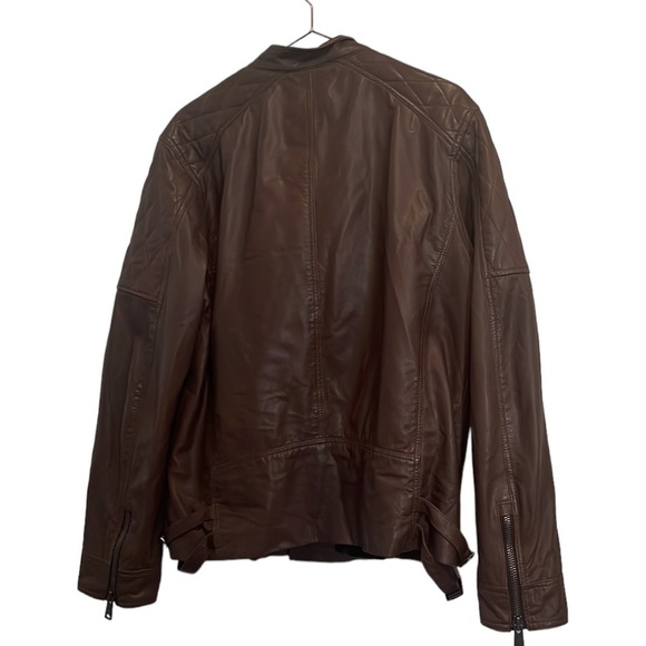 INC brown leather jacket Size medium. - Picture 8 of 9
